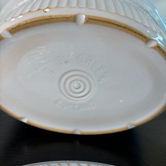 RareT .G. Green England Vintage Oval Casserole Stoneware w/Lid Retro Target Mark - Picture 7 of 8